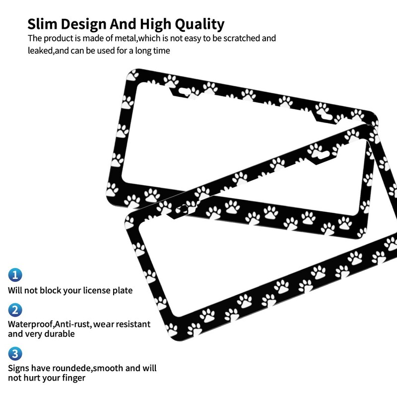 Πλαίσια πινακίδων κυκλοφορίας ποδιών Dog Customized Animal 2 Packs Διακοσμητική βάση πινακίδας αυτοκινήτου 6,3x12,3 ίντσες