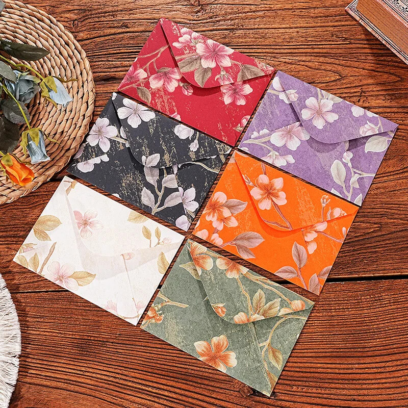 5 komada vintage brokatnih omotnica Retro cvjetna omotnica za pisanje pisama Kawaii poklon paket Kawaii omot za pozivnicu za vjenčanje