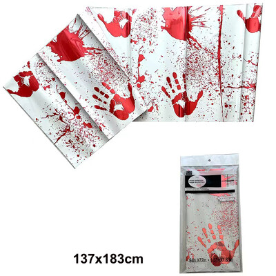 Helovino vienkartinė staltiesė 53 × 72 colių staltiesė Helovino vakarėliui dekoruoti Bloody Zombie stačiakampė staltiesė