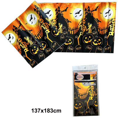 Helovino vienkartinė staltiesė 53 × 72 colių staltiesė Helovino vakarėliui dekoruoti Bloody Zombie stačiakampė staltiesė