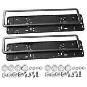 Πλαίσιο ευρωπαϊκής πινακίδας κυκλοφορίας εμπρός και πίσω πλαίσιο πινακίδας κυκλοφορίας από ανοξείδωτο χάλυβα, ανθρακονήματα, πλαίσιο πινακίδας κυκλοφορίας Universal