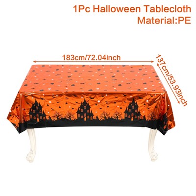 Διακόσμηση Happy Halloween Τραπεζομάντιλο μιας χρήσης Κολοκύθα αράχνη νυχτερίδα Πλαστικό κάλυμμα τραπεζιού Φεστιβάλ Διακόσμηση τραπεζιού σπιτιού