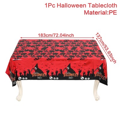 Διακόσμηση Happy Halloween Τραπεζομάντιλο μιας χρήσης Κολοκύθα αράχνη νυχτερίδα Πλαστικό κάλυμμα τραπεζιού Φεστιβάλ Διακόσμηση τραπεζιού σπιτιού