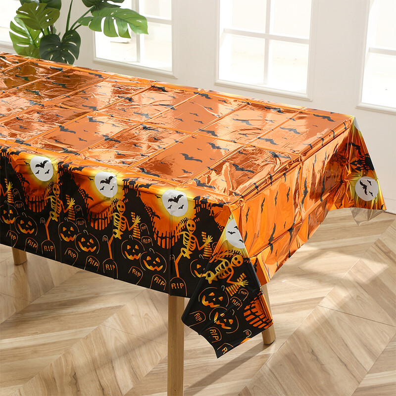 Διακόσμηση Happy Halloween Τραπεζομάντιλο μιας χρήσης Κολοκύθα αράχνη νυχτερίδα Πλαστικό κάλυμμα τραπεζιού Φεστιβάλ Διακόσμηση τραπεζιού σπιτιού