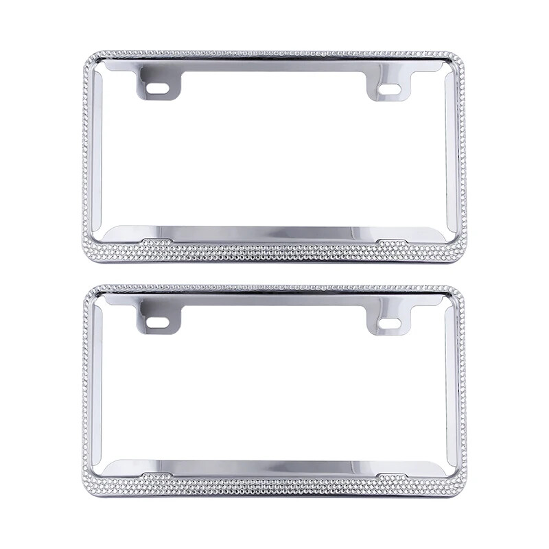 2PCS Američki standardni dijamantni okvir registarske pločice s okvirom registarske pločice od aluminijske legure Držač tablice vozila Okvir automobilske tablice