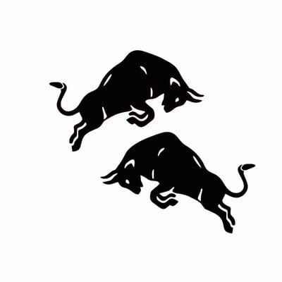 2 vnt klasikinio automobilio lipdukas raudonam šokinėjančiam buliukui modelio PVC lipdukai Motociklo automobilio kėbulo buferis Aukštos kokybės automobilių priedai