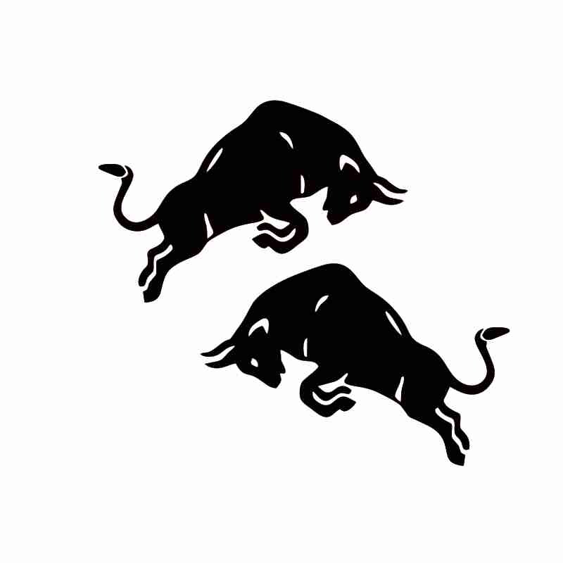 2 vnt klasikinio automobilio lipdukas raudonam šokinėjančiam buliukui modelio PVC lipdukai Motociklo automobilio kėbulo buferis Aukštos kokybės automobilių priedai