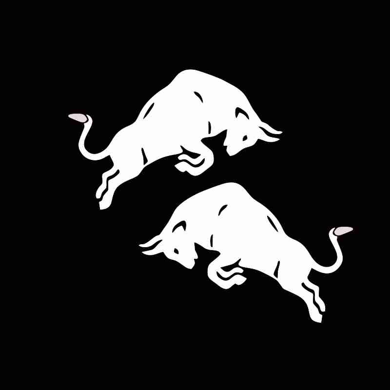 2 vnt klasikinio automobilio lipdukas raudonam šokinėjančiam buliukui modelio PVC lipdukai Motociklo automobilio kėbulo buferis Aukštos kokybės automobilių priedai