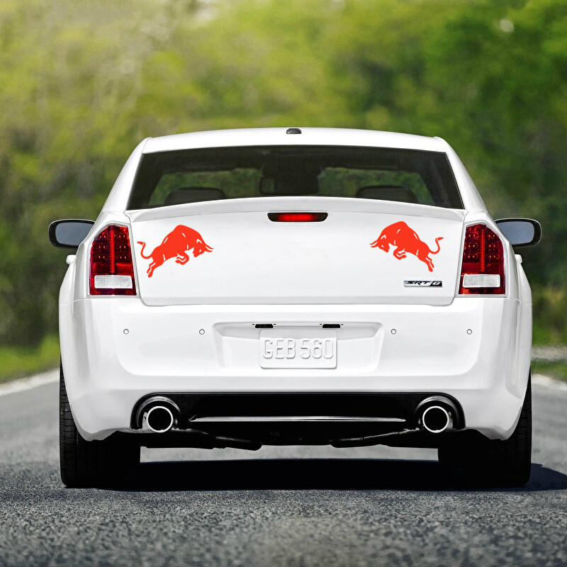 2 vnt klasikinio automobilio lipdukas raudonam šokinėjančiam buliukui modelio PVC lipdukai Motociklo automobilio kėbulo buferis Aukštos kokybės automobilių priedai