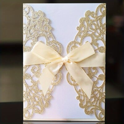 10 vnt. Lazeriu pjaustyti vestuvių kvietimai atvirukai Žymos Senovinės vestuvės Vestuvės Dovanos Sveikinimo atvirukas Renginio Vakarėlio Gimtadienio dekoro reikmenys