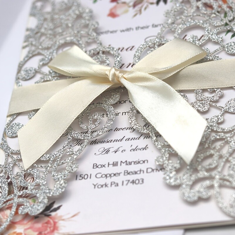 10 vnt. Lazeriu pjaustyti vestuvių kvietimai atvirukai Žymos Senovinės vestuvės Vestuvės Dovanos Sveikinimo atvirukas Renginio Vakarėlio Gimtadienio dekoro reikmenys