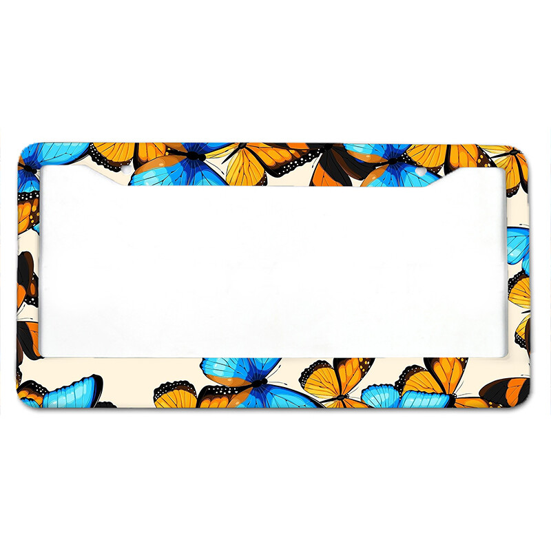 Különféle pillangó minták Amerikai szabvány alumínium ötvözet rendszámtábla borító vízálló rendszámtábla borító autódísz