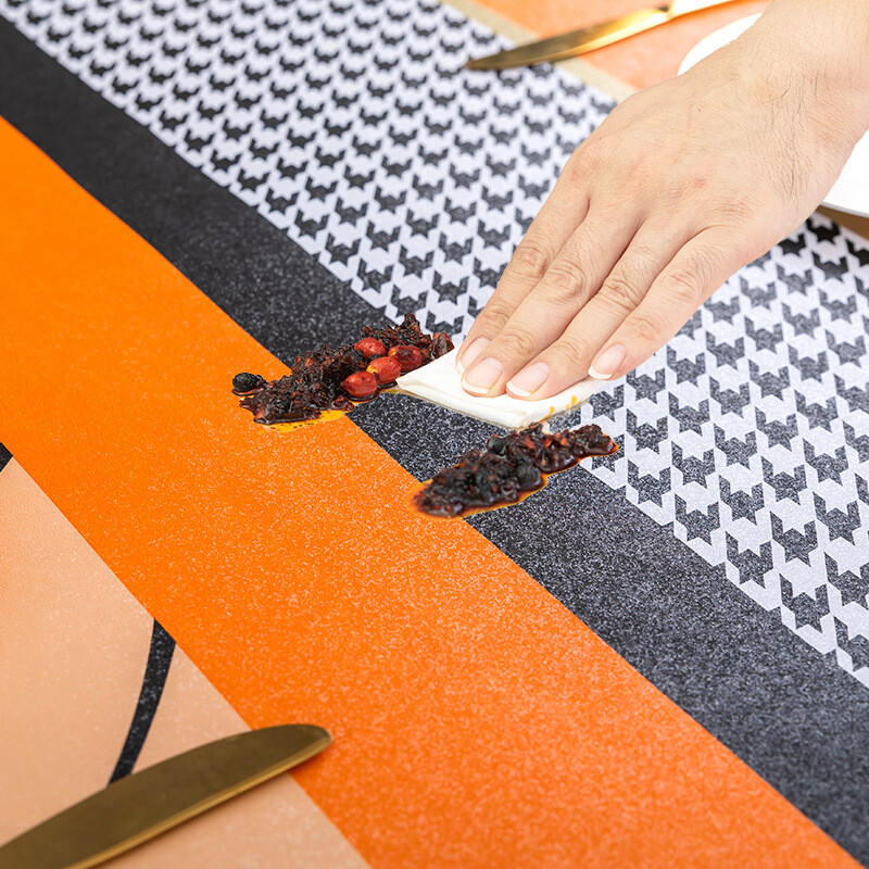 Narancssárga toldás stílusú vászon terítő háztartási egyszerű mintás téglalap alakú konyhai parti asztalterítő otthoni dekoráció asztalterítő