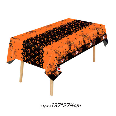 Noć vještica Bundeva Paukova mreža Šišmiš Stolnjaci Plastični pokrivač s lubanjom Pokrivač za stol Festivalska zabava Kućni zastrašujući pribor za ukrašavanje stola