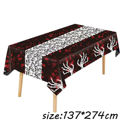 Noć vještica Bundeva Paukova mreža Šišmiš Stolnjaci Plastični pokrivač s lubanjom Pokrivač za stol Festivalska zabava Kućni zastrašujući pribor za ukrašavanje stola