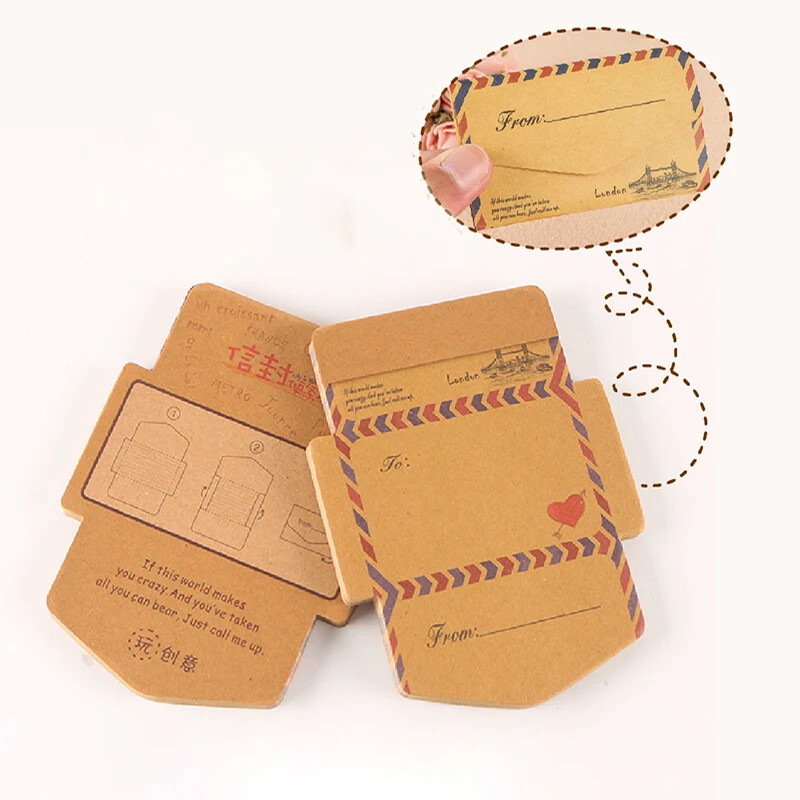 Starinske mini kuverte Kreativne retro kraft džepne kuverte Kawaii blokovi za bilješke Razglednice za vjenčanje Omot za pozivnice