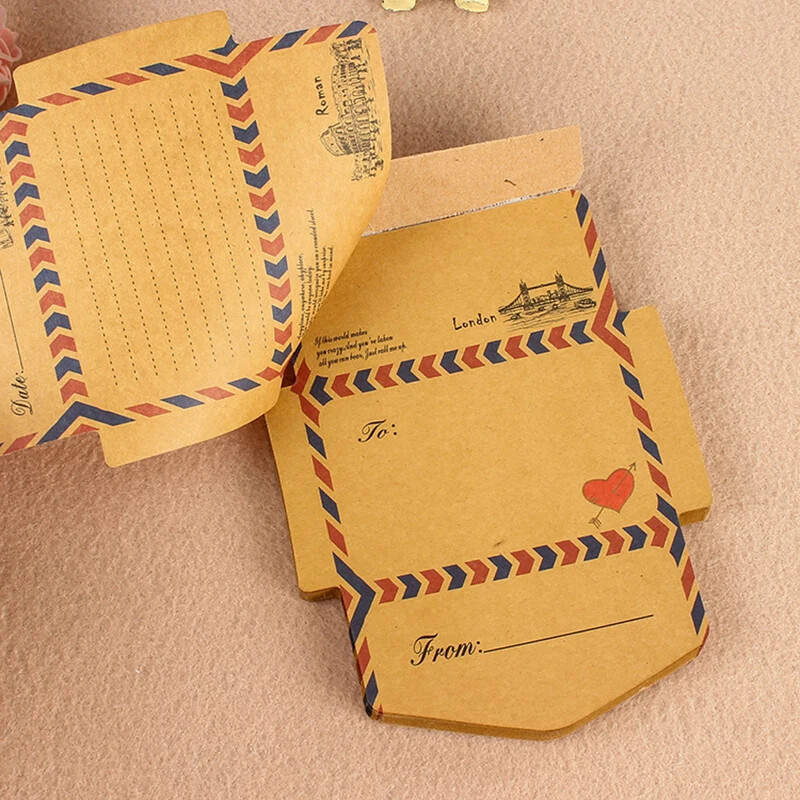 Starinske mini kuverte Kreativne retro kraft džepne kuverte Kawaii blokovi za bilješke Razglednice za vjenčanje Omot za pozivnice