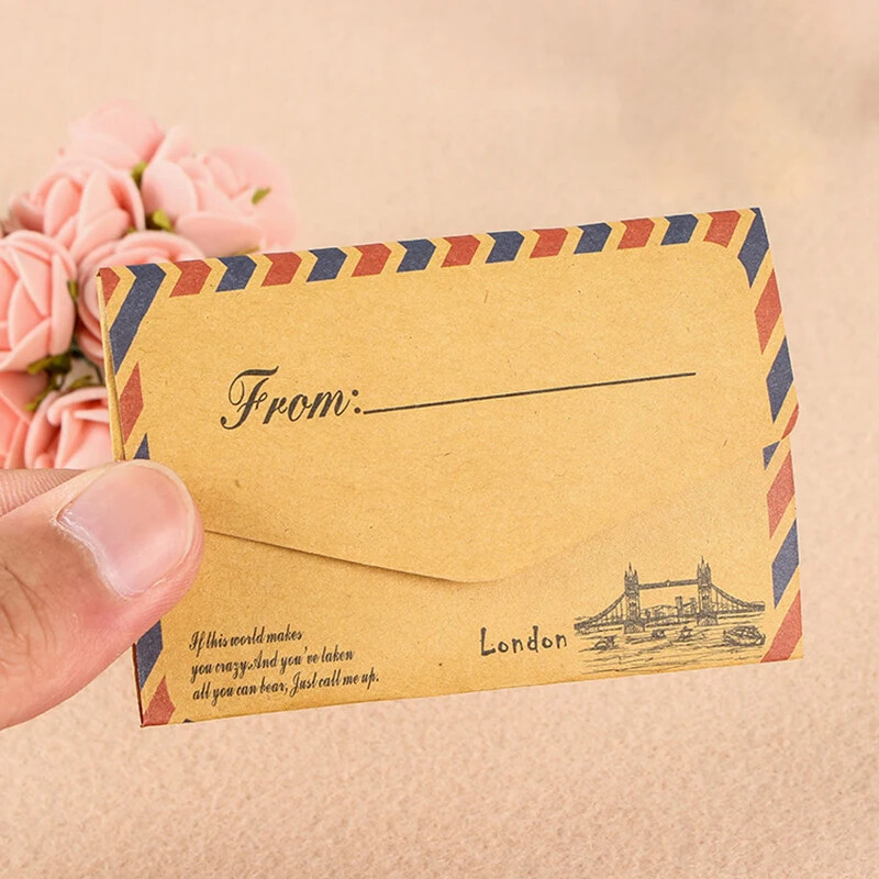 Starinske mini kuverte Kreativne retro kraft džepne kuverte Kawaii blokovi za bilješke Razglednice za vjenčanje Omot za pozivnice