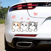 ATsafepro Autocolant auto drăguț cu trei pisici ornamente grafice capota mașinii accesorii geamuri laterale pentru caroserie Parte exterioară universală