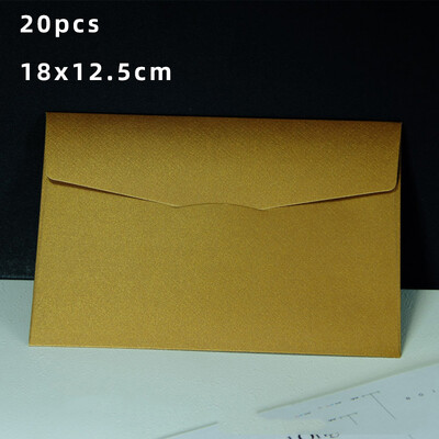 20τμχ Φάκελοι για Προσκλητήρια Κενοί καρτ ποστάλ Μήνυμα δώρου 18x12,5 εκ. Μαργαριταρένιο χαρτί Γάμος Επαγγελματική τσάντα αποθήκευσης χαρτικών