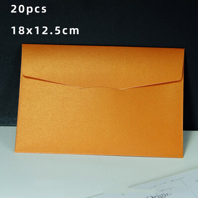 20τμχ Φάκελοι για Προσκλητήρια Κενοί καρτ ποστάλ Μήνυμα δώρου 18x12,5 εκ. Μαργαριταρένιο χαρτί Γάμος Επαγγελματική τσάντα αποθήκευσης χαρτικών