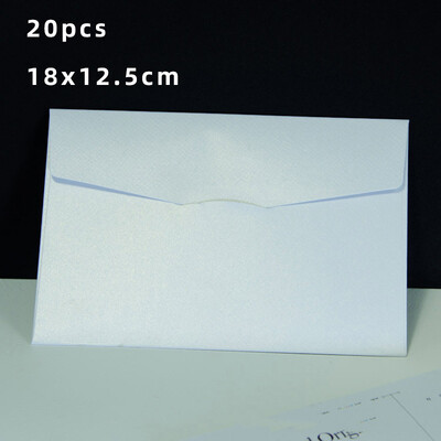 20τμχ Φάκελοι για Προσκλητήρια Κενοί καρτ ποστάλ Μήνυμα δώρου 18x12,5 εκ. Μαργαριταρένιο χαρτί Γάμος Επαγγελματική τσάντα αποθήκευσης χαρτικών