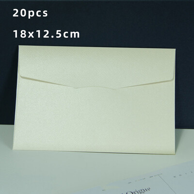 20τμχ Φάκελοι για Προσκλητήρια Κενοί καρτ ποστάλ Μήνυμα δώρου 18x12,5 εκ. Μαργαριταρένιο χαρτί Γάμος Επαγγελματική τσάντα αποθήκευσης χαρτικών