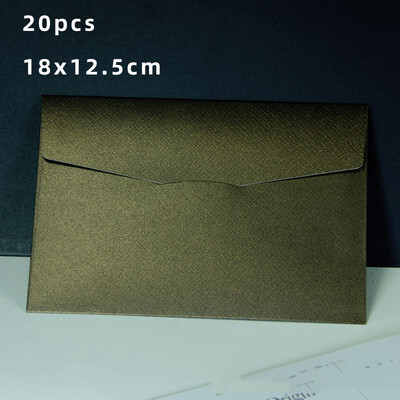 20τμχ Φάκελοι για Προσκλητήρια Κενοί καρτ ποστάλ Μήνυμα δώρου 18x12,5 εκ. Μαργαριταρένιο χαρτί Γάμος Επαγγελματική τσάντα αποθήκευσης χαρτικών