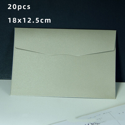 20τμχ Φάκελοι για Προσκλητήρια Κενοί καρτ ποστάλ Μήνυμα δώρου 18x12,5 εκ. Μαργαριταρένιο χαρτί Γάμος Επαγγελματική τσάντα αποθήκευσης χαρτικών