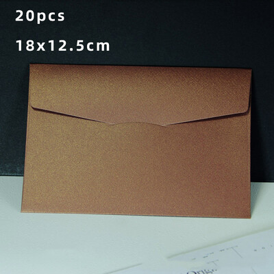 20τμχ Φάκελοι για Προσκλητήρια Κενοί καρτ ποστάλ Μήνυμα δώρου 18x12,5 εκ. Μαργαριταρένιο χαρτί Γάμος Επαγγελματική τσάντα αποθήκευσης χαρτικών