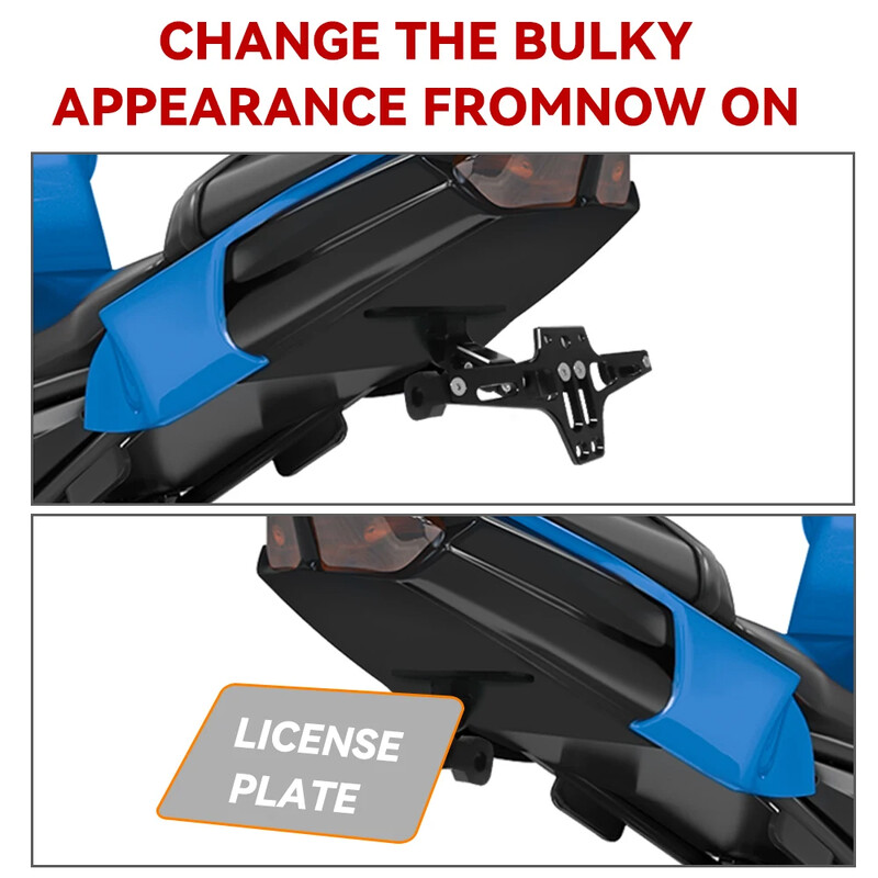 Πινακίδα μοτοσικλέτας Θήκη πινακίδας με φλας Για Yamaha MT07 Για Kawasaki Z800 Για Honda Για BMW