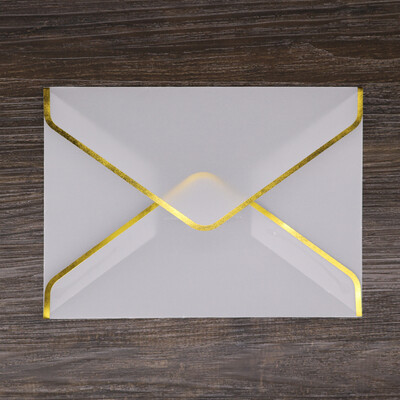 10 kom/lot Prilagođena sumporna prozirna omotnica Papir za vruće žigosanje kiseli papir Omotnica za pozivnice za vjenčanje