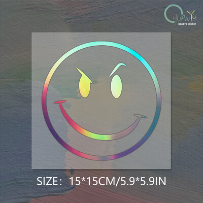 Αυτοκόλλητο Αυτοκόλλητο Αυτοκόλλητου Αυτοκόλλητου Αδιάβροχο Αυτοκόλλητο Βινυλίου για το κακό χαμογελαστό πρόσωπο σε φορητό υπολογιστή με πίσω παράθυρο προφυλακτήρα αμαξώματος αυτοκινήτου