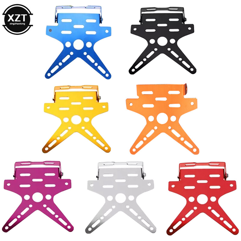 Aukštos kokybės lydinio universalaus motociklo valstybinio numerio laikiklio tvirtinimo kronšteinas, aliuminis, reguliuojamas registracijos numerio dangtelis