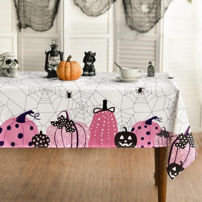 Halloween Spider Web Pumpkin Αδιάβροχο τραπεζομάντιλο εορταστικό ντεκόρ Επαναχρησιμοποιήσιμο τραπεζομάντιλο κουζίνας Διακοσμήσεις αποκριών