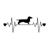 Αυτοκόλλητα αυτοκόλλητα αυτοκινήτου Dachshund Heartbeat Αυτοκόλλητα αντανακλαστικού βινυλίου αυτοκόλλητα φορτηγού Διακοσμητικά για φορητό υπολογιστή μοτοσυκλέτας αυτοκινήτου κομμένα αυτοκόλλητα
