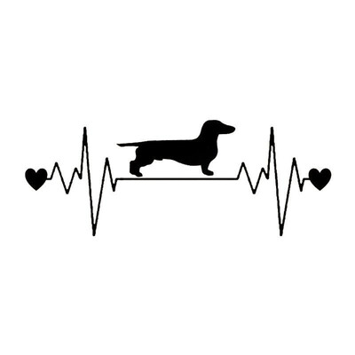 Αυτοκόλλητα αυτοκόλλητα αυτοκινήτου Dachshund Heartbeat Αυτοκόλλητα αντανακλαστικού βινυλίου αυτοκόλλητα φορτηγού Διακοσμητικά για φορητό υπολογιστή μοτοσυκλέτας αυτοκινήτου κομμένα αυτοκόλλητα