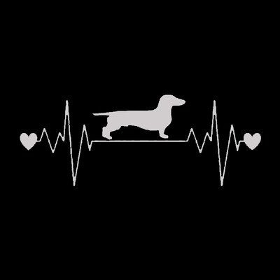 Αυτοκόλλητα αυτοκόλλητα αυτοκινήτου Dachshund Heartbeat Αυτοκόλλητα αντανακλαστικού βινυλίου αυτοκόλλητα φορτηγού Διακοσμητικά για φορητό υπολογιστή μοτοσυκλέτας αυτοκινήτου κομμένα αυτοκόλλητα