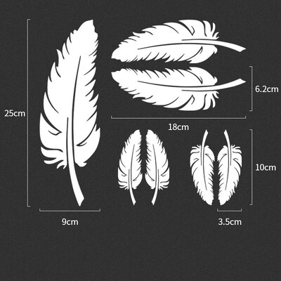 Autocolante reflectorizante Coperți zgârieturi Autocolante decorative pentru mașină Frunze cu pene Bara de protecție creativă personalizată Autocolante auto adaptate