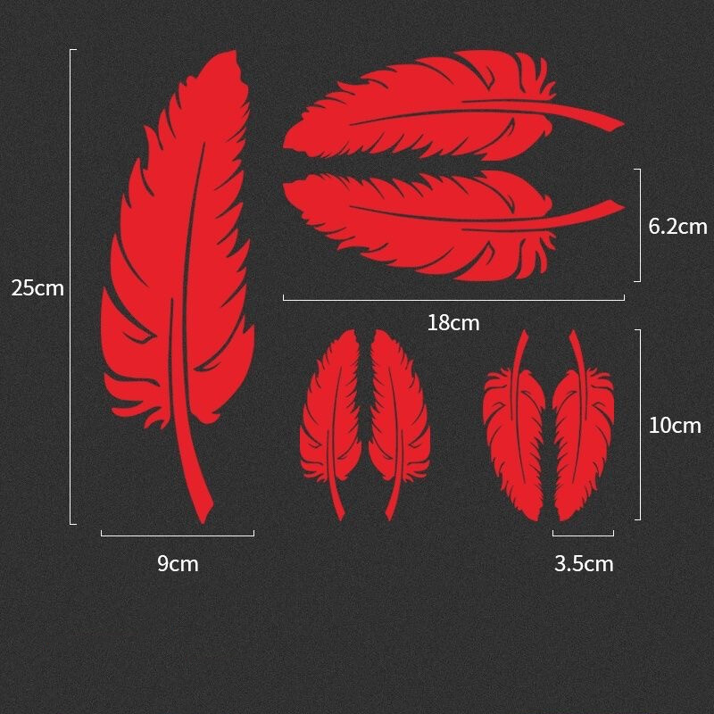 Autocolante reflectorizante Coperți zgârieturi Autocolante decorative pentru mașină Frunze cu pene Bara de protecție creativă personalizată Autocolante auto adaptate