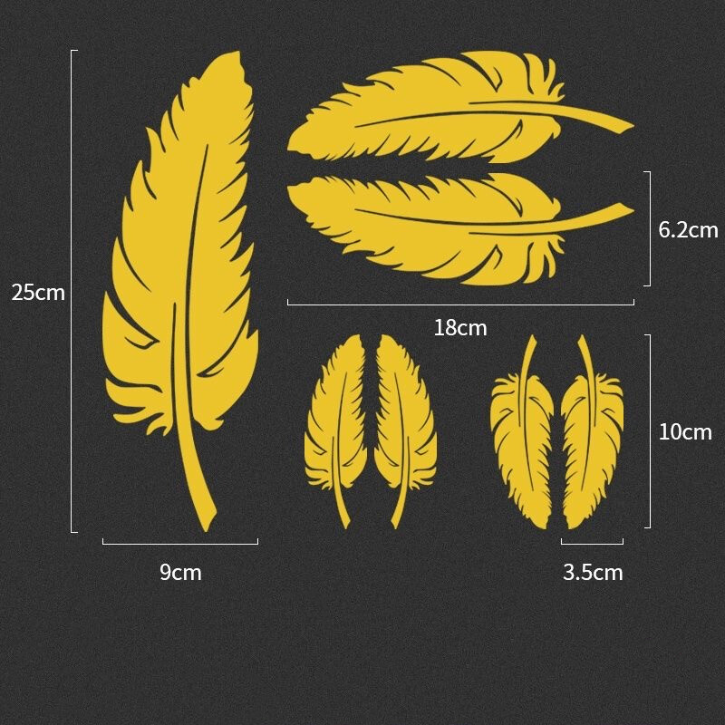 Autocolante reflectorizante Coperți zgârieturi Autocolante decorative pentru mașină Frunze cu pene Bara de protecție creativă personalizată Autocolante auto adaptate