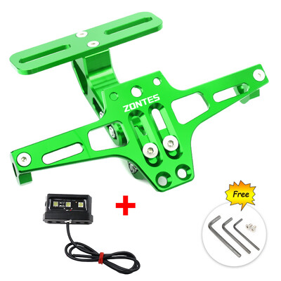 Skirta Zontes G1 125 ZT125 G1 ZT125U ZT 125 U ZT 310X ZT310R motociklui reguliuojama galinė uodega tvarkinga valstybinio numerio laikiklio laikiklio laikiklis LED