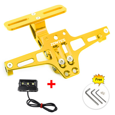Skirta Zontes G1 125 ZT125 G1 ZT125U ZT 125 U ZT 310X ZT310R motociklui reguliuojama galinė uodega tvarkinga valstybinio numerio laikiklio laikiklio laikiklis LED
