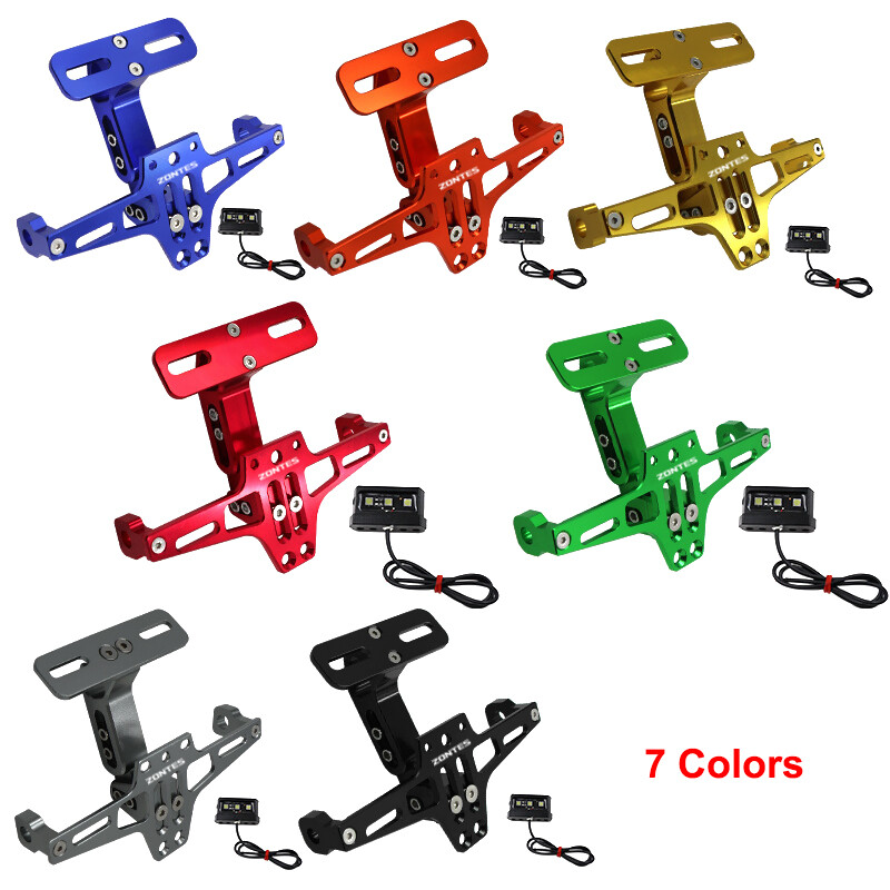 Skirta Zontes G1 125 ZT125 G1 ZT125U ZT 125 U ZT 310X ZT310R motociklui reguliuojama galinė uodega tvarkinga valstybinio numerio laikiklio laikiklio laikiklis LED