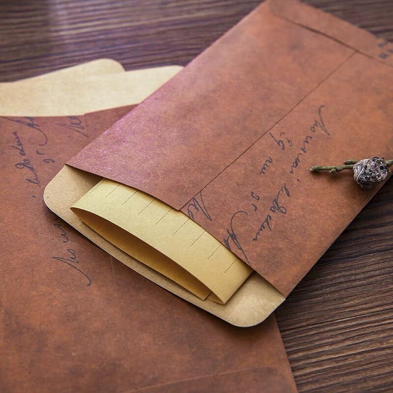 10 kom Retro omotnica od kraft papira Vintage blokovi za pisma DIY Pozivnice za vjenčanja Uredski materijal za korice od papira za pisma
