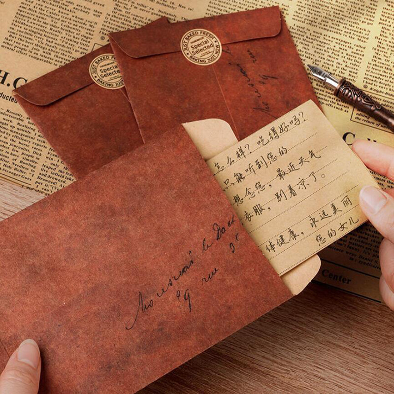 10 kom Retro omotnica od kraft papira Vintage blokovi za pisma DIY Pozivnice za vjenčanja Uredski materijal za korice od papira za pisma