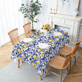 Citrom akvarell vízálló téglalap alakú poliészter terítő lakberendezési konyha nappali esküvői parti