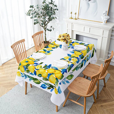 Citrom akvarell vízálló téglalap alakú poliészter terítő lakberendezési konyha nappali esküvői parti