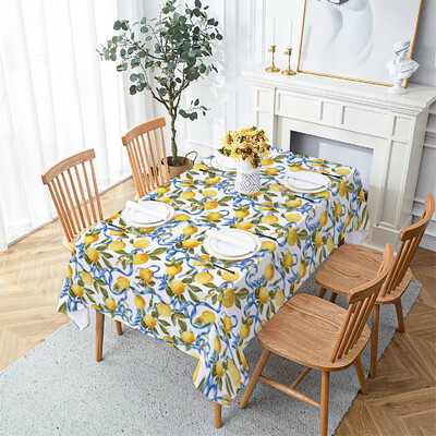 Citrom akvarell vízálló téglalap alakú poliészter terítő lakberendezési konyha nappali esküvői parti