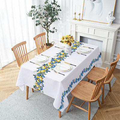 Citrom akvarell vízálló téglalap alakú poliészter terítő lakberendezési konyha nappali esküvői parti